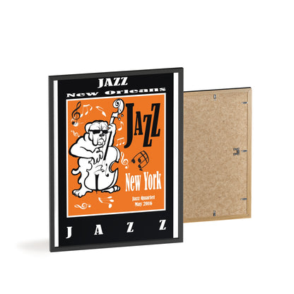 Jazz Poster with Wooden Frame — New Orleans/New York Music Print