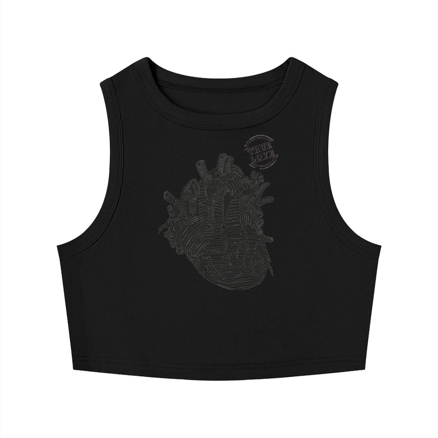 Women's 'A Woman's Heart 'Tight Crewneck Crop Tank Top