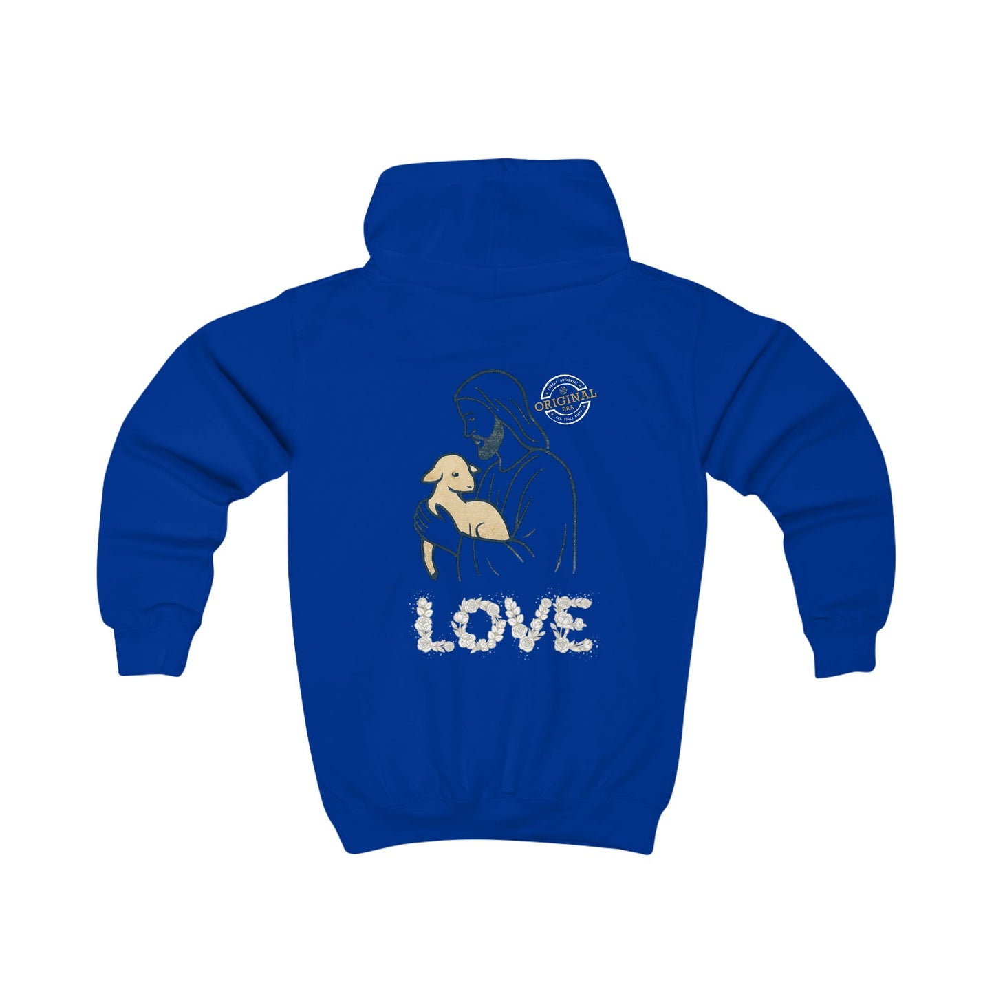 Kids Hoodie — “Jesus is the Good Shepherd” Christian Children’s Hoodie (Love Design)