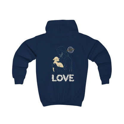 Kids Hoodie — “Jesus is the Good Shepherd” Christian Children’s Hoodie (Love Design)
