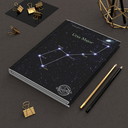 Constellation Hardcover Journal — Ursa Major & Cassiopeia Star Map Notebook