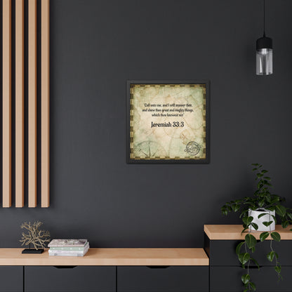 Jeremiah 33:3 Framed Poster — Inspirational Scripture Wall Art