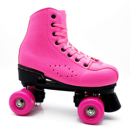 Classic Solic Coloured LED Quad Roller Skates