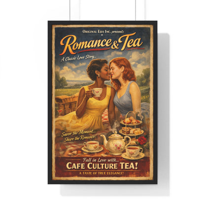 Romance & Tea Vintage Poster — Cafe Culture Tea Wall Art