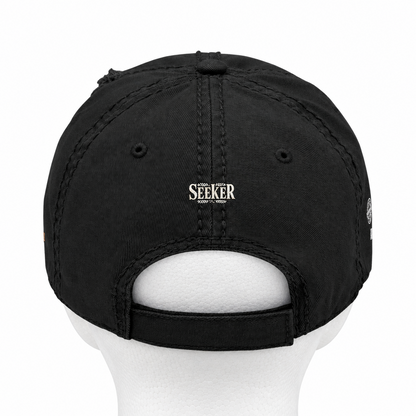 Seeker Embroidered Distressed Dad Hat — Vintage Faith Baseball Cap
