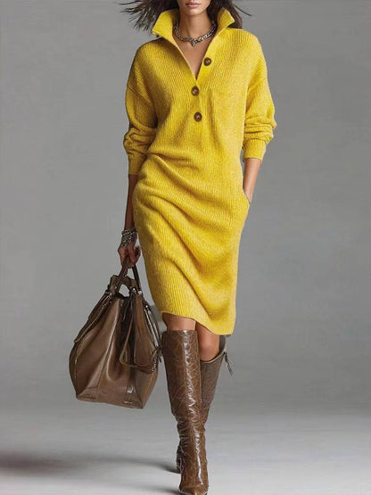 Women's Autumn And Winter Lazy Style Sweater Dress