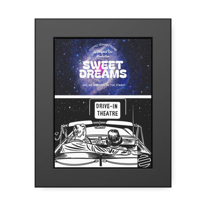 Sweet Dreams Drive-In Framed Poster — Retro Night Sky Print