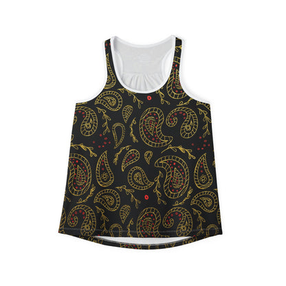 Women's Boho Black & Gold Tank Top