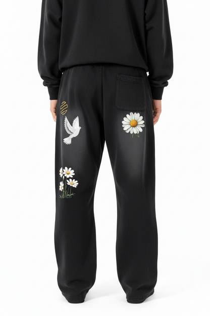 "Daisy Dove" Sunfade Curved Blade Fleece Sweatpants