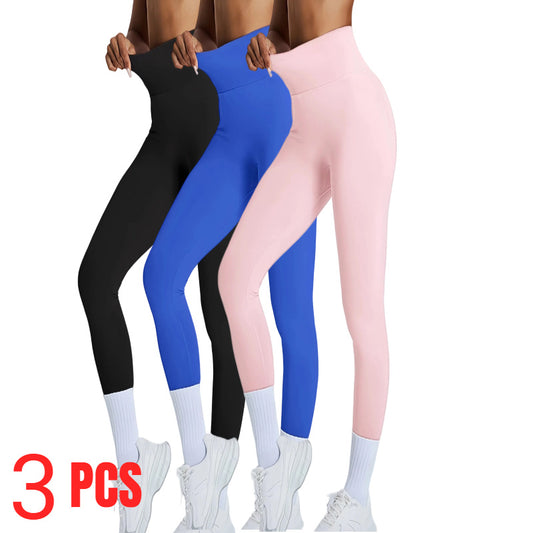 3 PACK Women's High Waisted Seamless Leggings