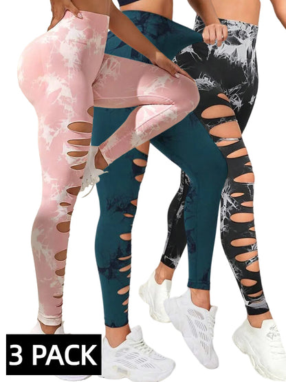 3 PACK Yoga Tie Dye Leggings