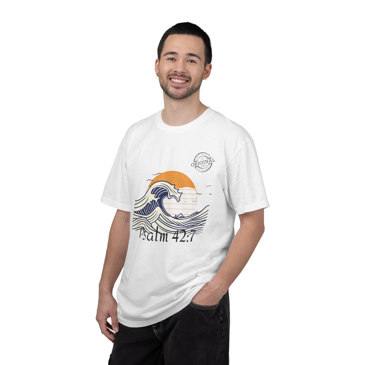 Psalm 42:7 Wave T-Shirt — "Deep Calls to Deep" Christian Graphic Tee