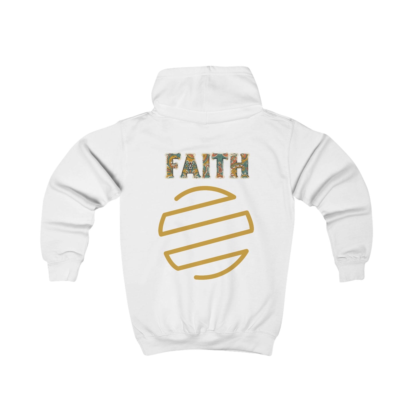 Kids Hoodie — 'Everyday Fresh Jesus' Pastel Landscape Hoodie with FAITH Back Graphic