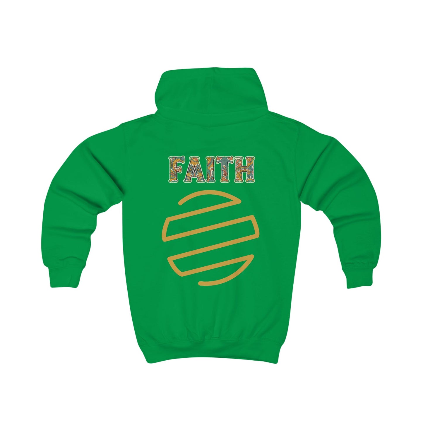 Kids Hoodie — 'Everyday Fresh Jesus' Pastel Landscape Hoodie with FAITH Back Graphic