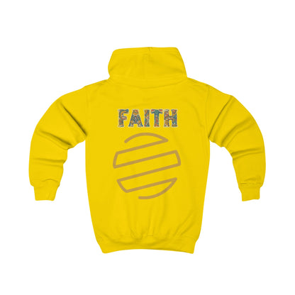 Kids Hoodie — 'Everyday Fresh Jesus' Pastel Landscape Hoodie with FAITH Back Graphic