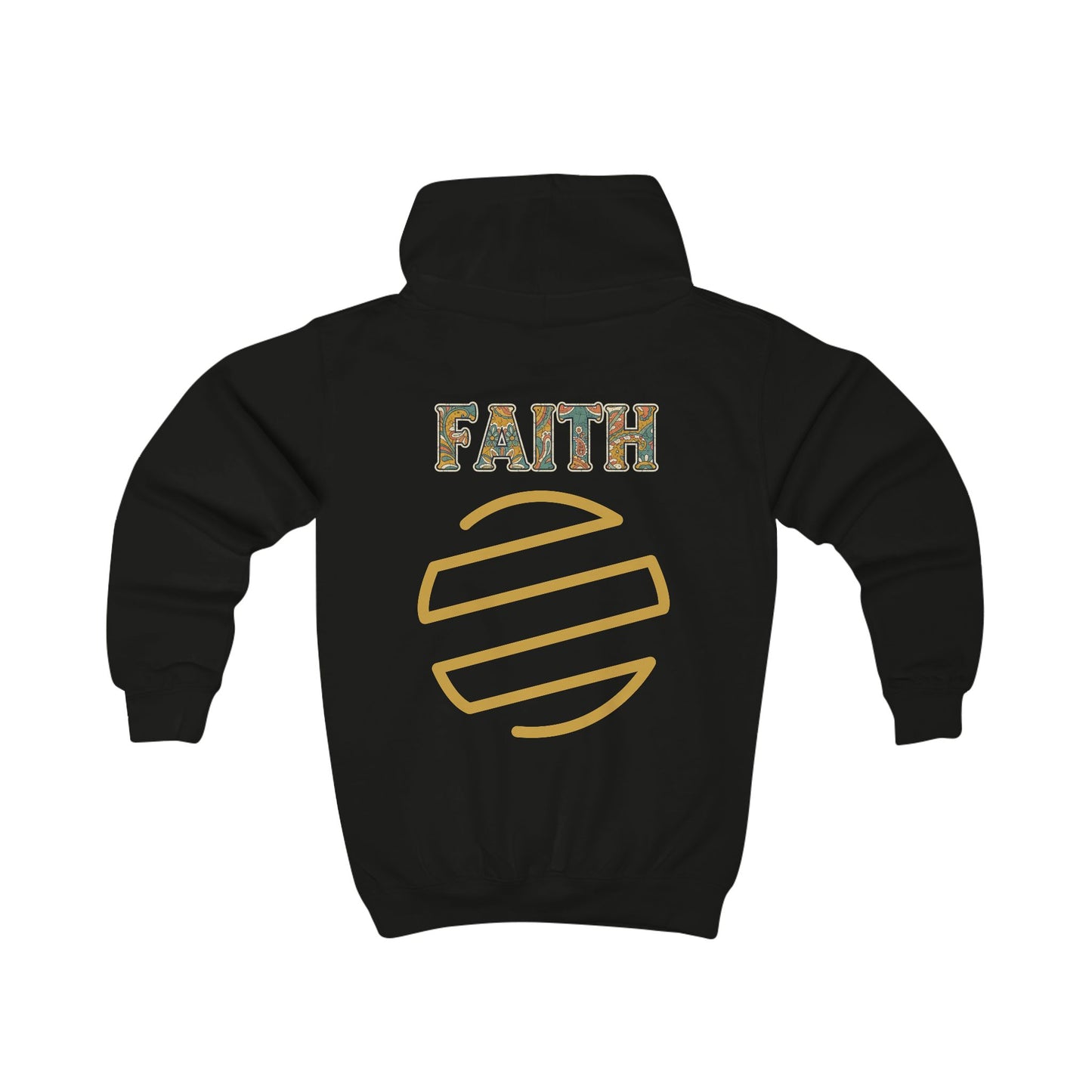 Kids Hoodie — 'Everyday Fresh Jesus' Pastel Landscape Hoodie with FAITH Back Graphic