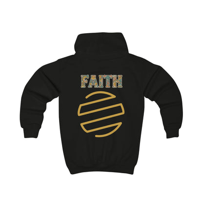 Kids Hoodie — 'Everyday Fresh Jesus' Pastel Landscape Hoodie with FAITH Back Graphic