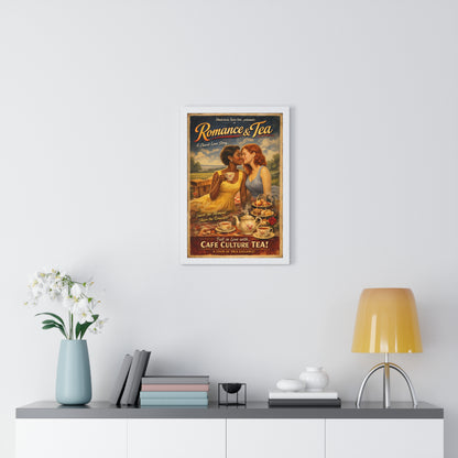 Romance & Tea Vintage Poster — Cafe Culture Tea Wall Art