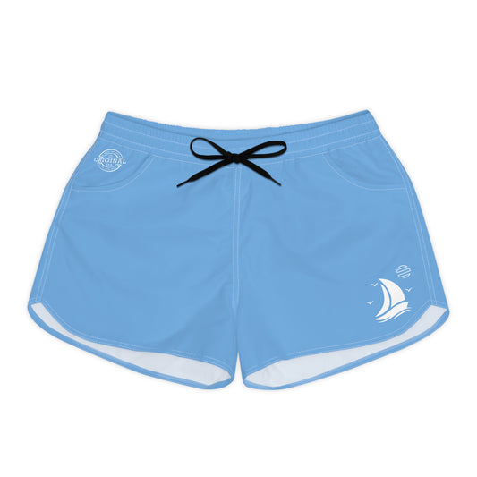 Sailboat Breeze Women's Casual Shorts — Light Blue Beach Lounge Shorts