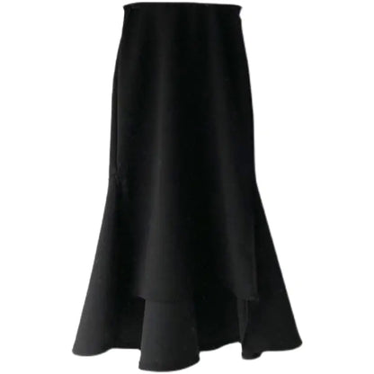 Chic Retro Ruffle Midi Skirt