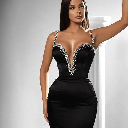 Black Diamond-Enhanced Elastic Bandage Dress