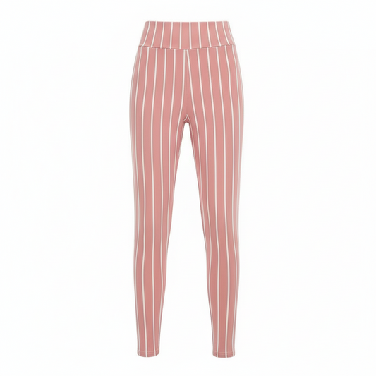 Black and White Striped High Waist Cropped Trousers