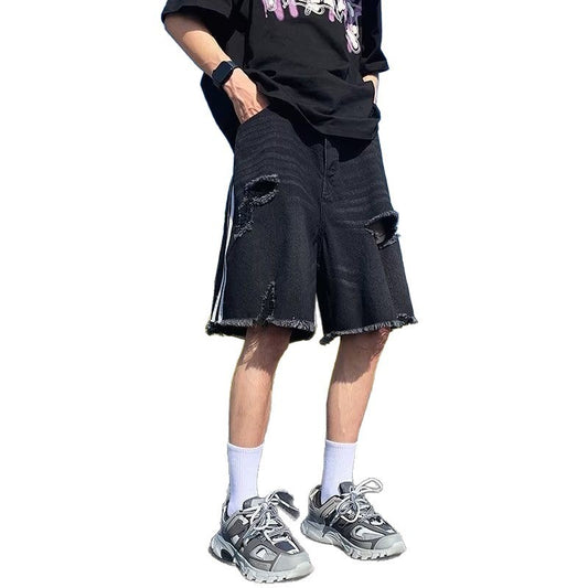 Men's Retro Ripped Denim Shorts
