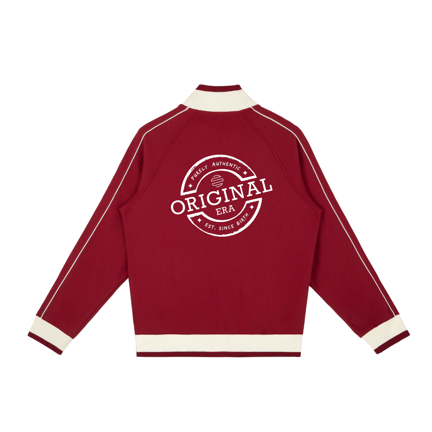 Color Block Raglan Sleeve Zip Track Jacket - Red