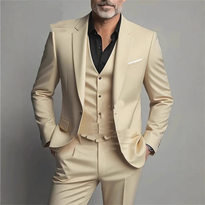 Men's Slim-fitting Three-piece Business Suit