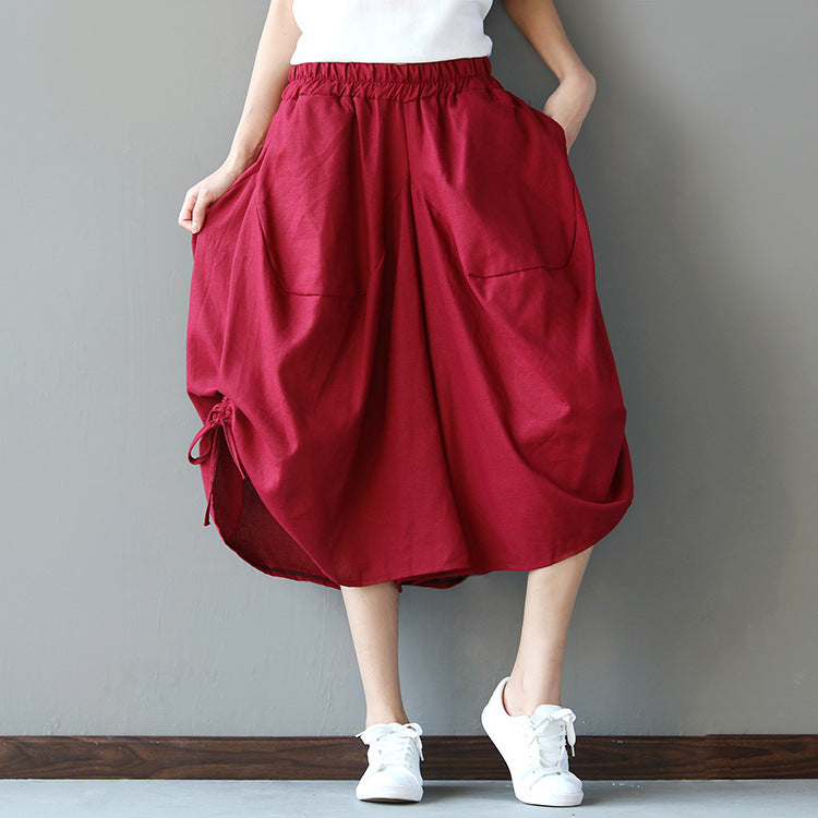 Women's Cotton Linen Ethnic Bloomers