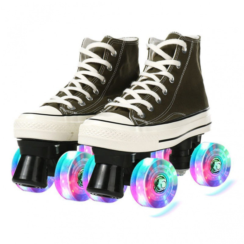 Unisex Canvas Quad Roller Skates For Men And Women