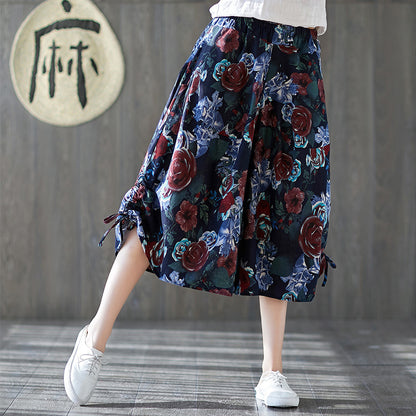 Women's Cotton Linen Ethnic Bloomers