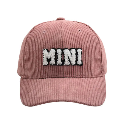 Embroidered Corduroy Baseball Cap for Parents and Kids