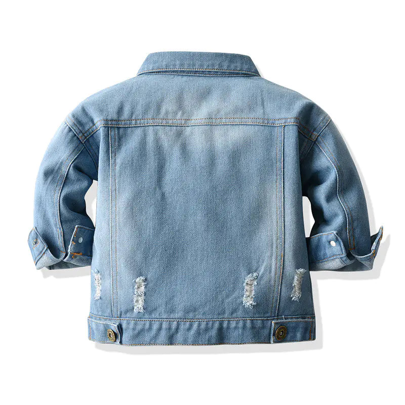 Unisex Autumn Short Jean Jacket for Kids (Ages 3-8)