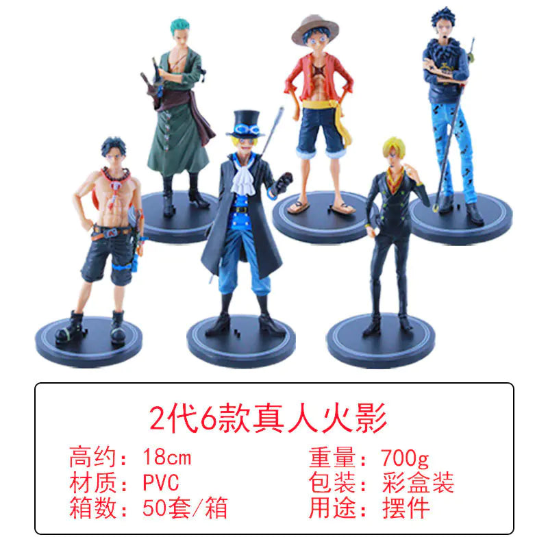 One Piece 6 Character Action Figure Set (18cm Models)
