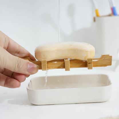 EcoChic Bamboo Soap Holder with Drain