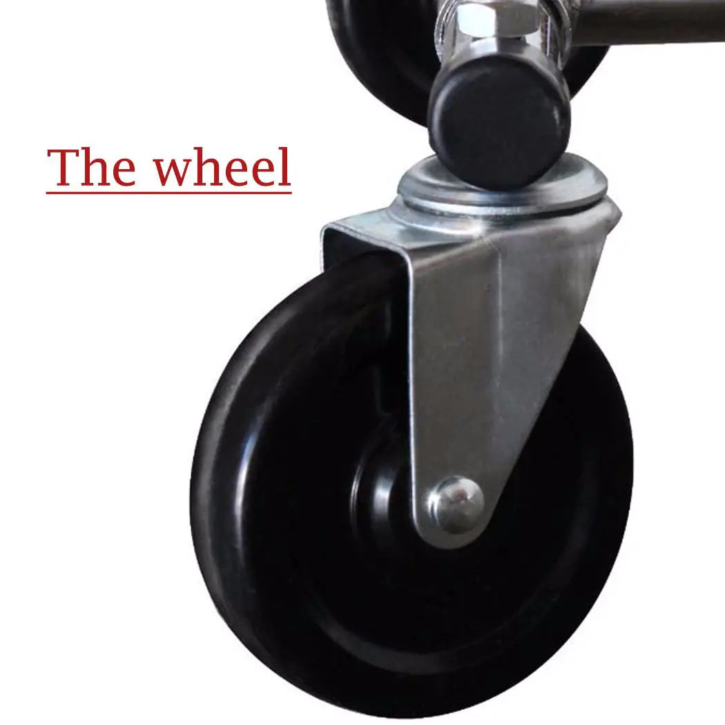 Metal Double Rod Clothes Drying Rack with Wheels