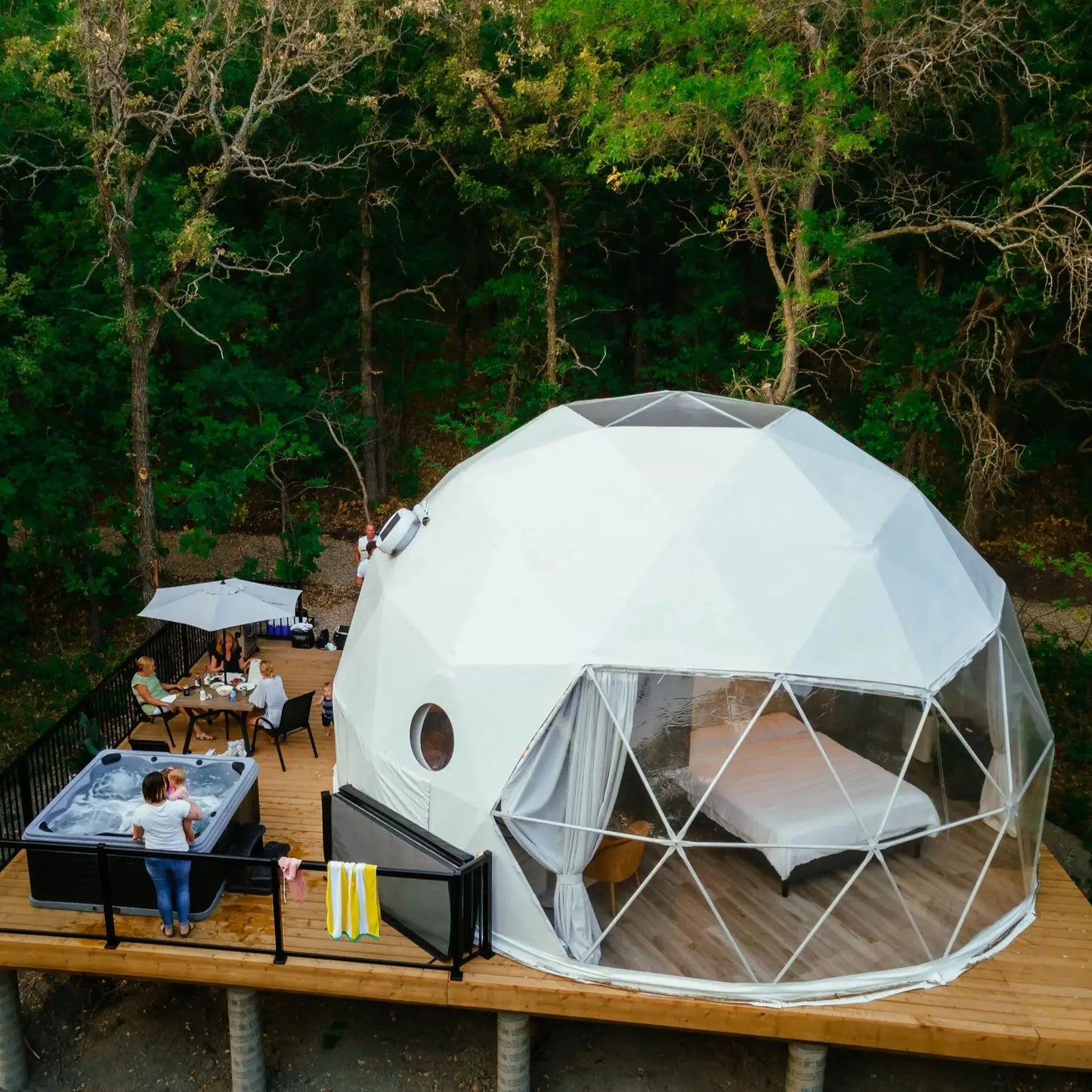 Geodesic Dome Manor Greenhouse Tent, Glamping Round Tent , Starry Sky Luxury Hotel Dome