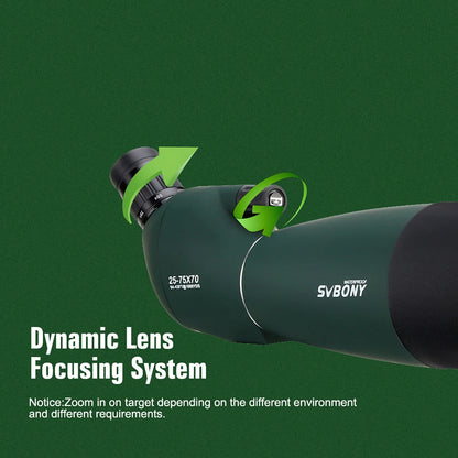 SVBONY 25-75x70 Telescope Spotting Scope Powerful Zoom Monocular FMC BAK4 Waterproof For Bird Watching