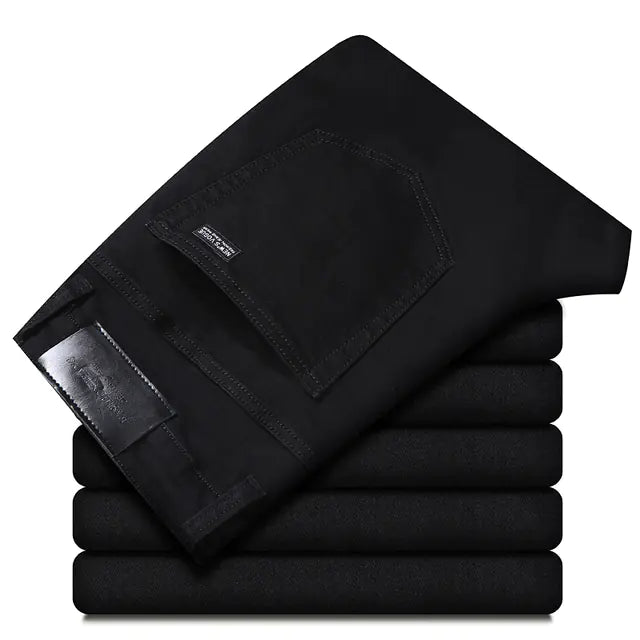 Men's Slim Fit Black Stretch Denim Trousers