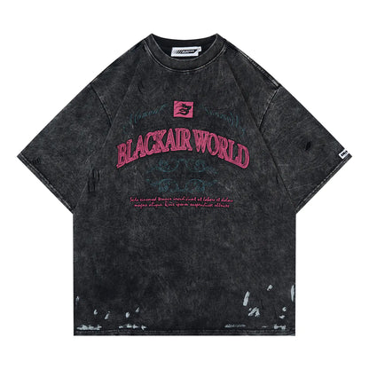 Vintage Foam Letter Tee with Distressed Finish