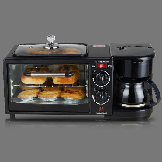 3-in-1 Breakfast Machine: Coffee Maker & Toaster