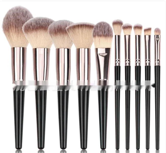 Black Makeup Brush Set – Face & Eyes