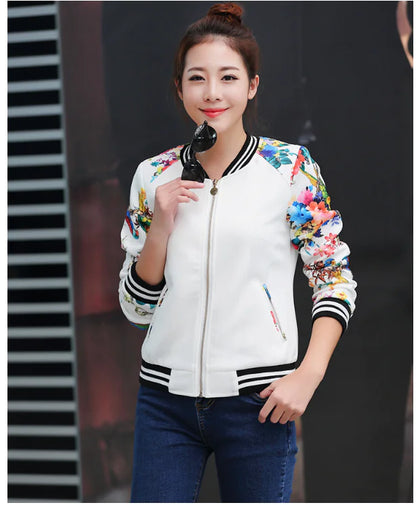 Chic Printed Baseball Jacket
