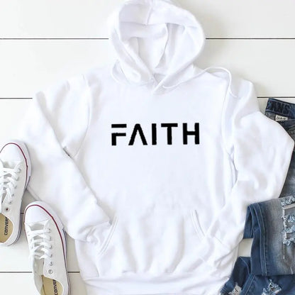 Casual Faith Print Hoodie