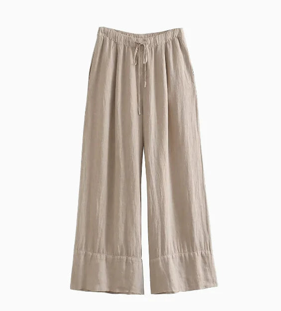 Linen Jacket with Wide-Leg Pants (One Piece)