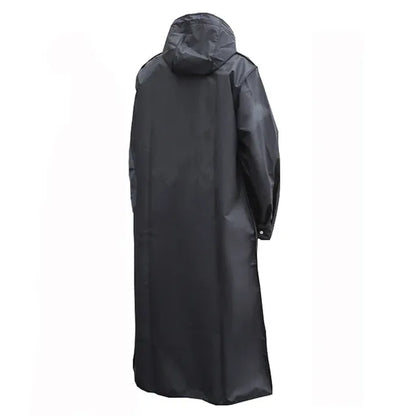 Black Waterproof Hooded Raincoat