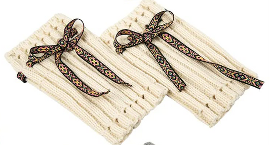 Chic Winter Boot Cuffs for Women - 4 Pair Knit Toppers