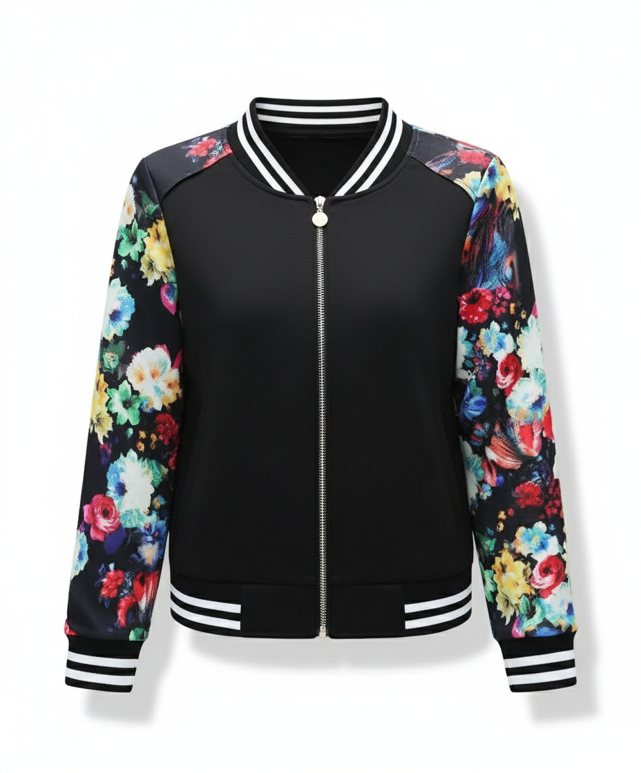 Chic Printed Baseball Jacket