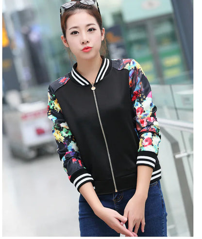 Chic Printed Baseball Jacket